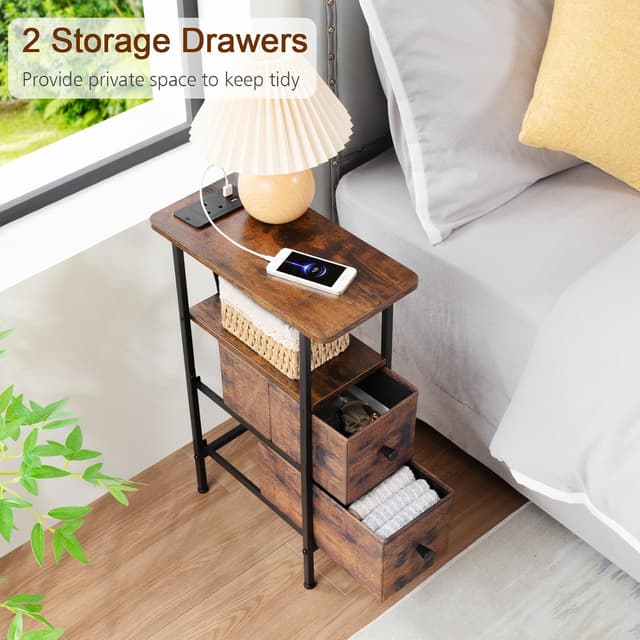 Detalle 2 de AMHANCIBLE Slim Bedside Table 40cm