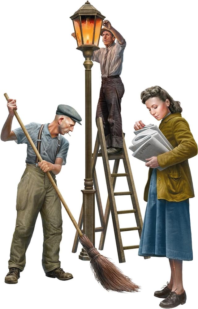 Detalle de Miniart MIN38081 – Miniatura in scala 1:35 “Operai di strada” (kit modellato)