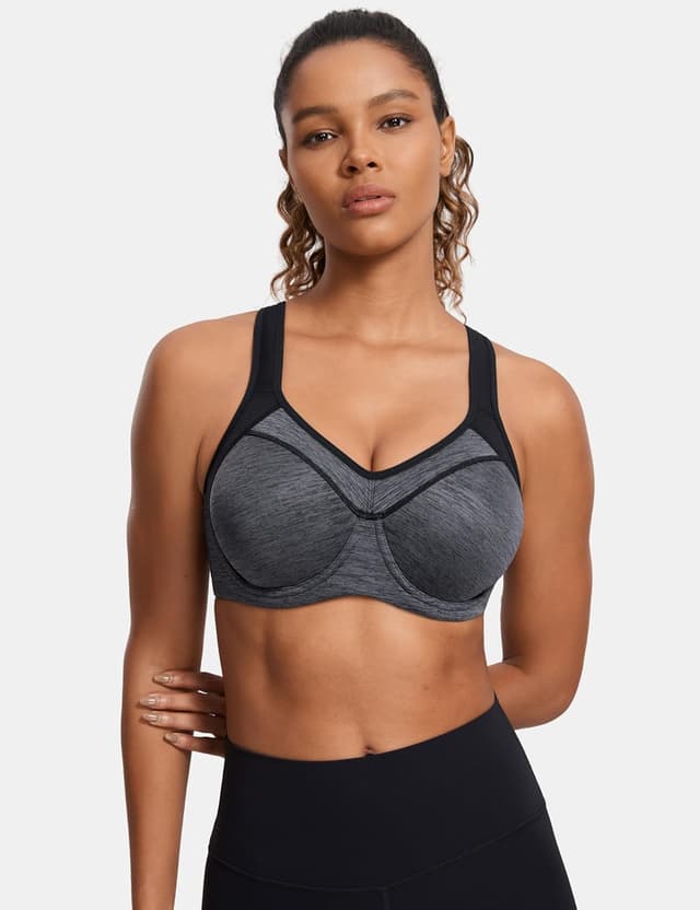 Detalle 2 de SYROKAN Women’s High Impact Sports Bra with Underwire, Racerback and Padded Cups