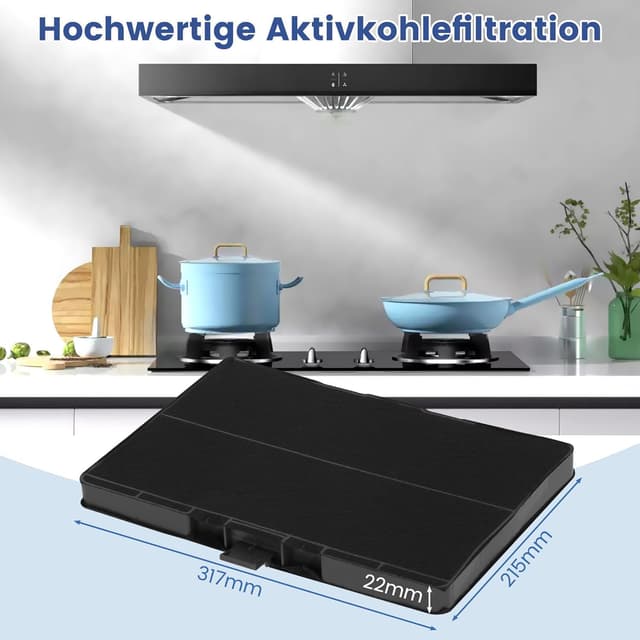 Detalle 1 de Aktivkohlefilter 2er Set für Dunstabzugshauben