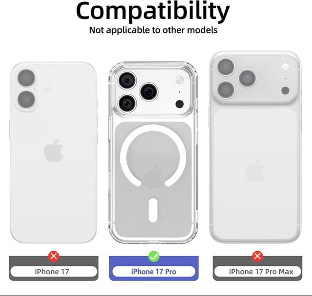 Detalle de NEW’C Magnetische Hülle für iPhone 17 Pro (6,3 Zoll) mit MagSafe Ultimate – stoßfest, transparent