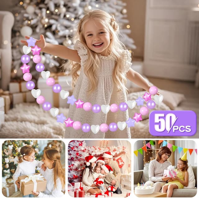 Detalle de GOGOSO Ball Pit Balls (50 Pack) Plastic Stars & Hearts for Toddlers, BPA-Free Phthalate-Free