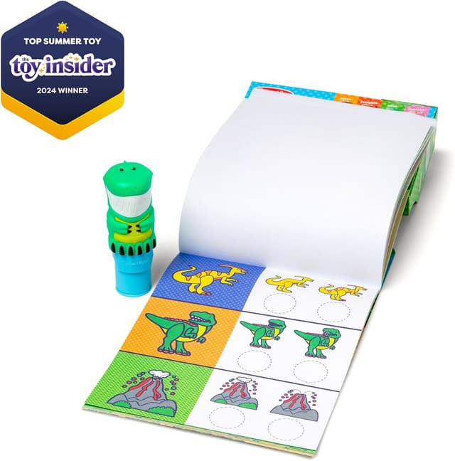 Detalle 2 de Melissa & Doug Sticker Wow : tamponneuse dinosaure + bloc d’activités de 300 autocollants (dès 3 ans)
