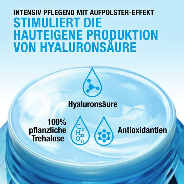 Detalle de Neutrogena Hydro Boost Aqua Intensivpflege mit Hyaluronsäure – feuchtigkeitsspendende Tagescreme für trockene Haut (50 ml)