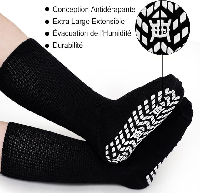 Detalle 2 de LOFIR chaussettes diabétiques antidérapantes extra larges (sans couture), coton, lot de 3 paires