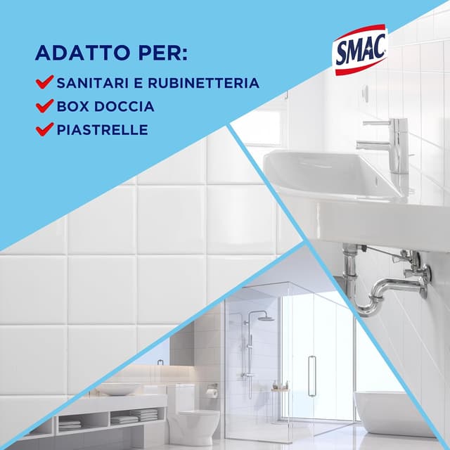Detalle de Smac Bagno Igienizzante spray multisuperficie con azione anticalcare Zero Aloni, 650 ml (12 pezzi)