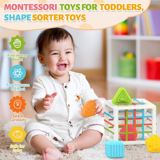 Thumbnail 4 de MINGKIDS Montessori 6-Pc Sensory Shape Set for 12-Months