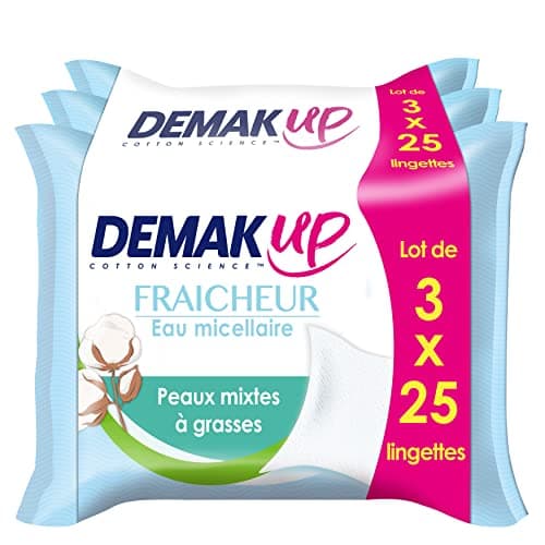 Imagen de Demak'Up Fraîcheur Lingettes démaquillantes pour peaux mixtes à grasses, 3x25 en OfertitasTOP