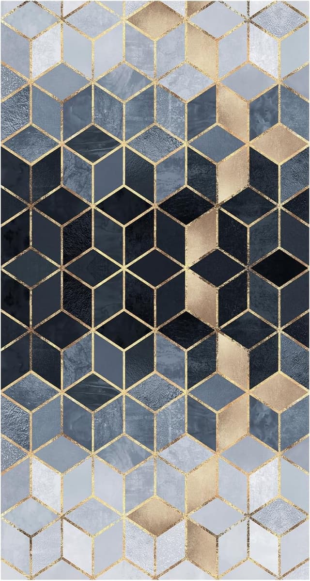 Detalle 2 de WTHYGB Teppichläufer für Flur & Küche (geometrische Raute), rutschfest, waschbar, 80 x 150 cm