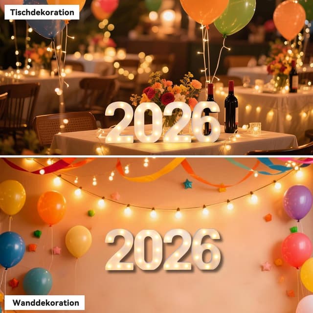 Thumbnail 6 de LED Zahlen Lampe (18,35 Farben) mit Fernbedienung – beleuchtete Leuchtziffern für Happy Birthday & Party-Deko