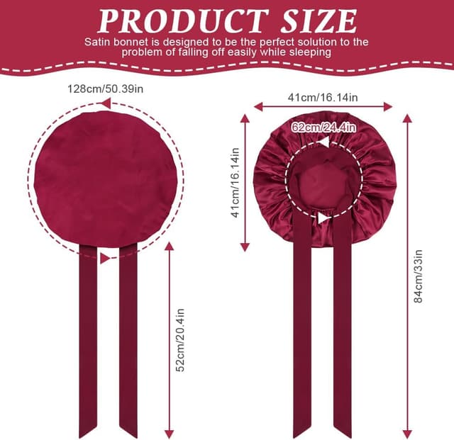 Thumbnail 1 de ACWOO Bonnet de Nuit Satin Ajustable 27 pouces