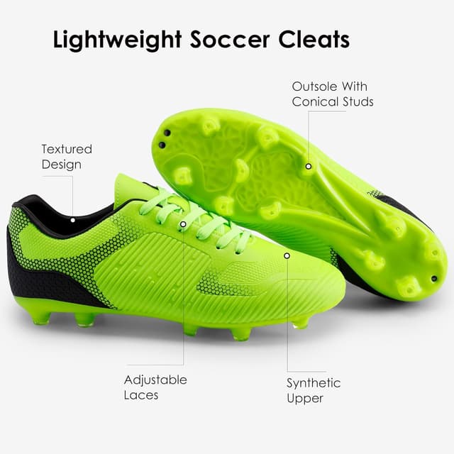 Detalle de DREAM PAIRS Men’s Firm Ground Soccer Cleats with Lace-Up Fit