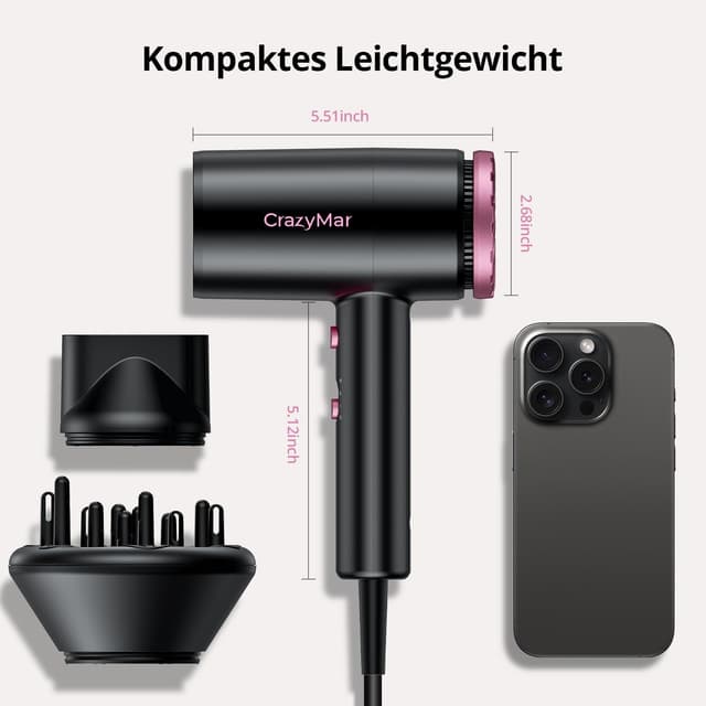 Thumbnail 6 de CrazyMar Ionen Föhn 1800W Haartrockner