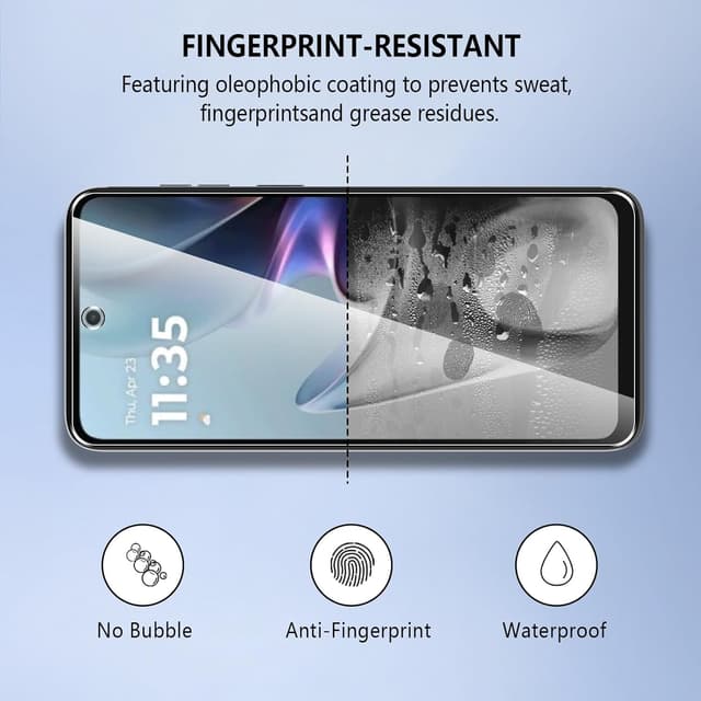 Detalle 2 de Pollachi Verre trempé pour Motorola Moto E15/G05 (lot de 3) – Dureté 9H, sans bulles