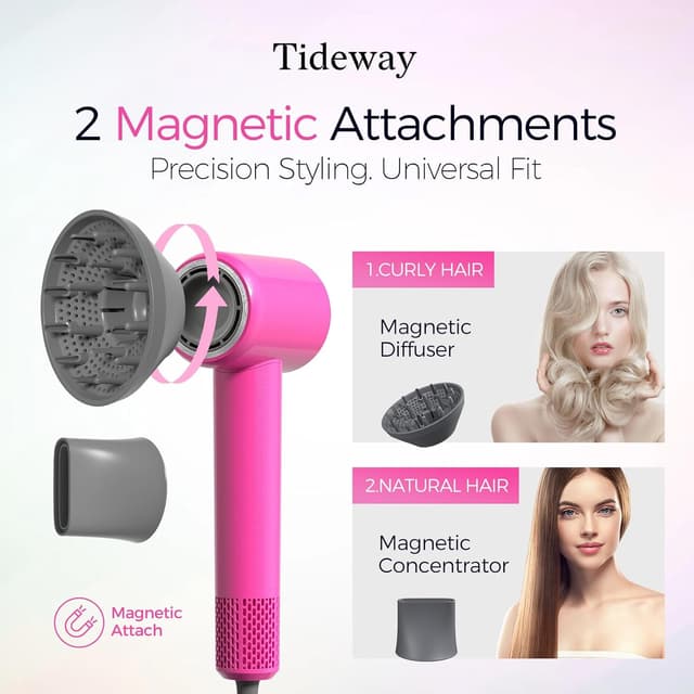 Detalle de Tideway H11 Professional High-Speed Ionic Hair Dryer (110,000 RPM) with Magnetic Diffuser