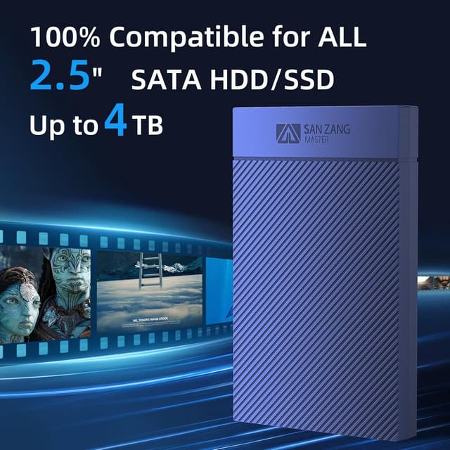 Detalle de Enclosure per disco rigido 2,5" USB 3.0 senza attrezzi (USB-C a A) con supporto UASP e Trim, blu