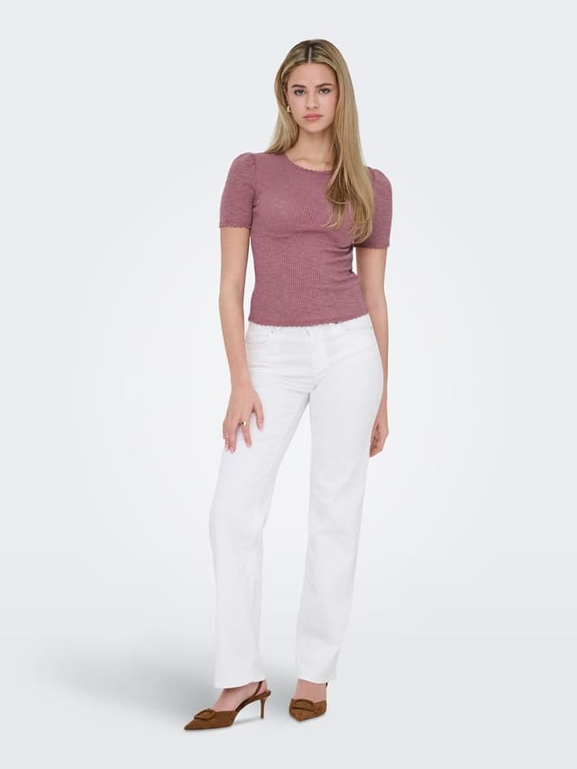 Detalle de ONLY Female Straight-Fit Jeans ONLBLUSH mit mittlerer Taille – gerade geschnittene Jeans aus Bio-Baumwolle