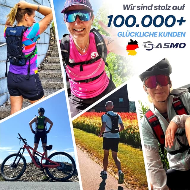 Thumbnail 6 de SASMO Sports Trinkrucksack Beere mit Thermofach – Laufrucksack mit Trinkblase (2 l) & Reflektoren