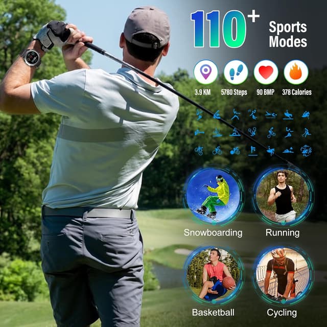 Thumbnail 1 de Military Smart Watch 1.39" HD, 110+ Sports