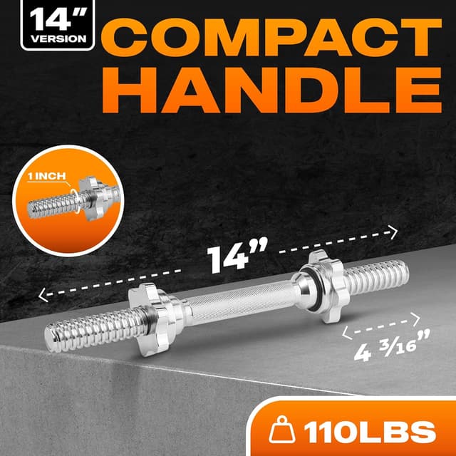 Detalle 2 de Yes4All set di manubri con barre regolabili e 4 maniglie Spinlock, lunghezze 35/40 cm