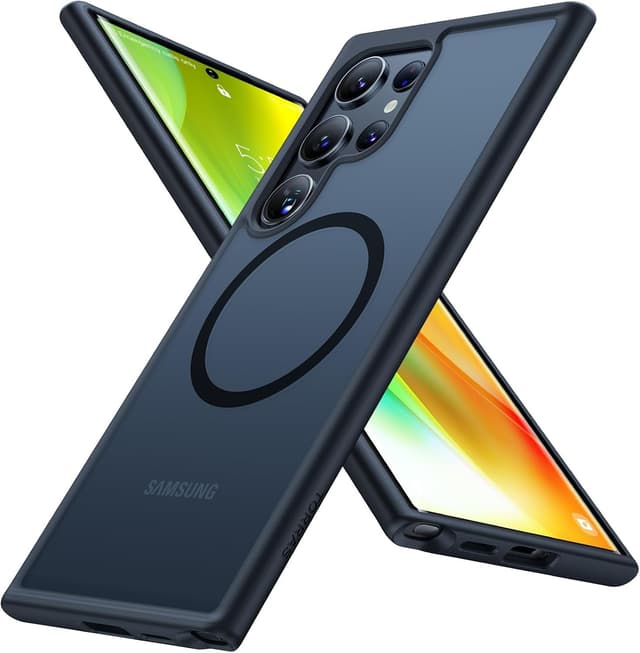 Detalle de TORRAS Hülle für Samsung Galaxy S24 Ultra mit MagSafe: matt, samtweiche Haptik, Anti-Fingerabdruck & 18N Magnetkraft