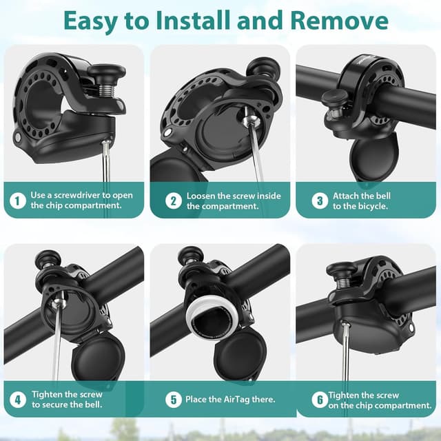 Thumbnail 6 de toptrek Bike Bell (2025) with hidden AirTag compartment, up to 110dB waterproof aluminium bike bell for kids and adults