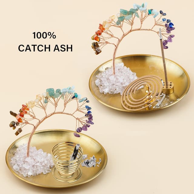 Thumbnail 2 de ZenBless 7 Chakra Crystal Tree Incense Holder 🕯