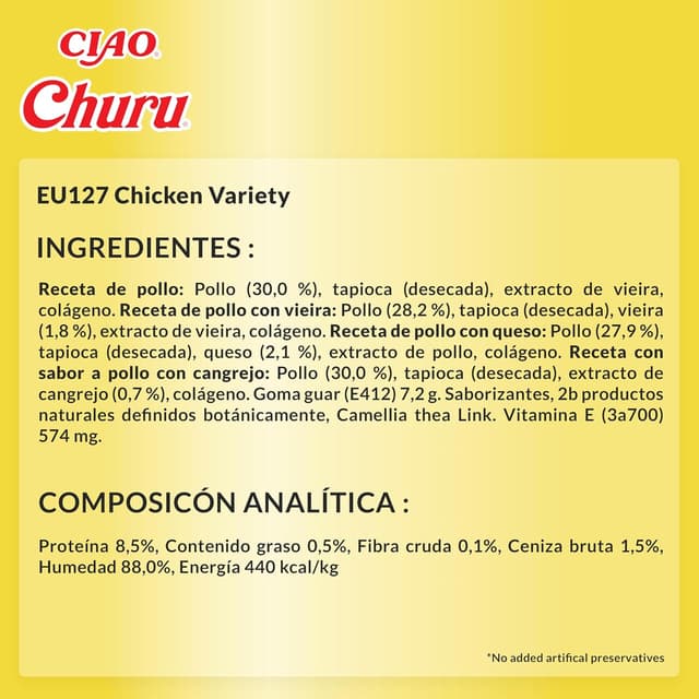Thumbnail 5 de CHURU Cat Variedades de pollo 20 x 14 g 🐱