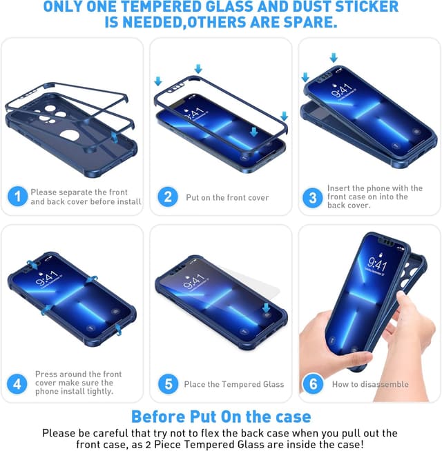 Thumbnail 7 de ORETECH iPhone 13 Funda 4-in-1 🛡️ Azul