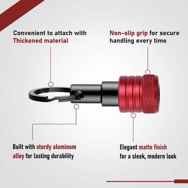 Detalle 1 de 6pc Drill Bit Holder Keychain Set for 1/4" Hex Bits with Quick Release Carabiner