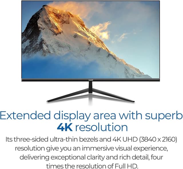 Detalle 2 de Gawfolk Écran PC 32 pouces UHD 4K 60 Hz avec haut-parleurs intégrés, HDMI/DP et VESA 100×100