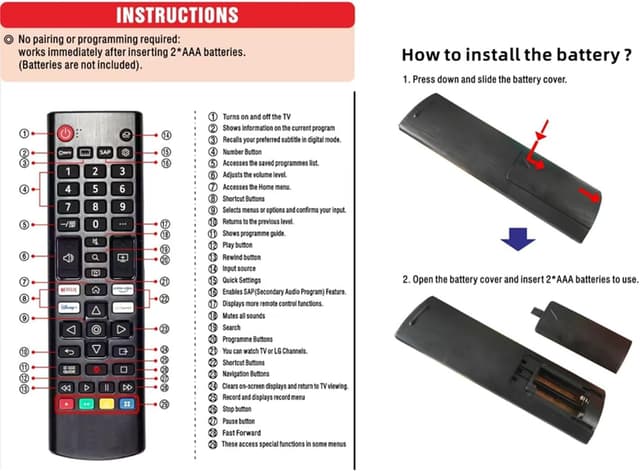Detalle de Nettech (Pack of 2) Universal Remote Control for LG Smart TVs (IR Replacement)