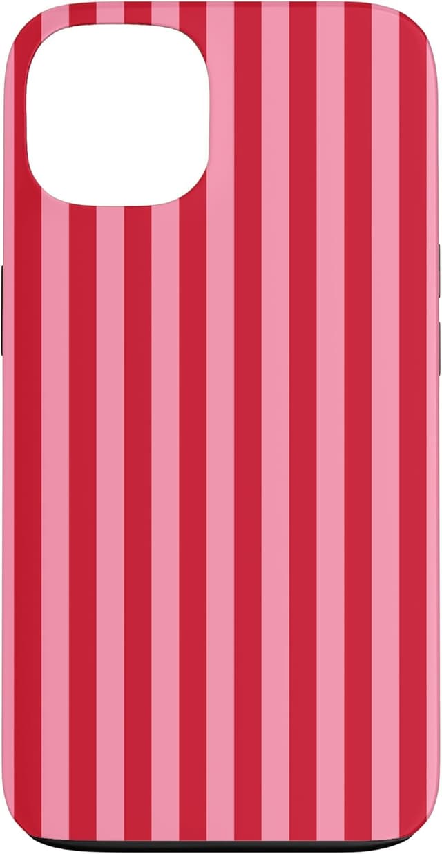 Thumbnail 6 de Coque Jolies lignes verticales pour iPhone 13 Pro : rayures roses et rouges au style rétro