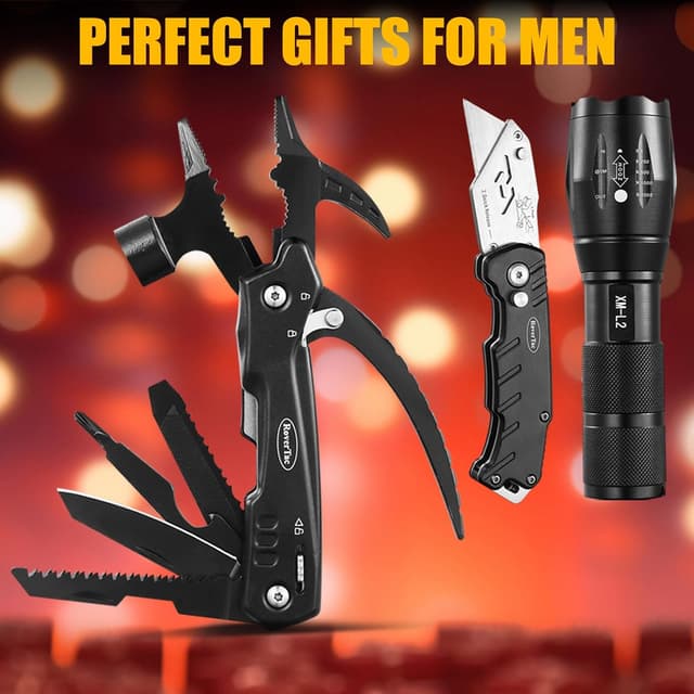 Thumbnail 6 de RoverTac 12-in-1 Multi Tool Hammer con torcia LED e coltello multiuso (confezione regalo premium)