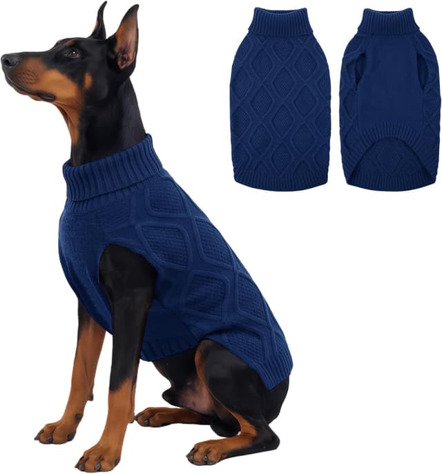 Detalle de KONVINIT maglioncini per cani senza maniche a collo alto, maglia termica morbida