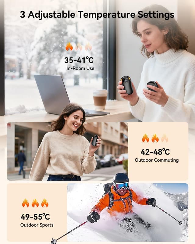 Thumbnail 4 de Rechargeable Hand Warmers 6000mAh LED Display ♨