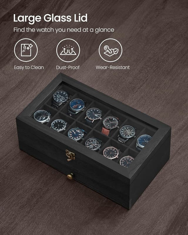 Detalle de Songmics watch box 12 slots JOW012B02