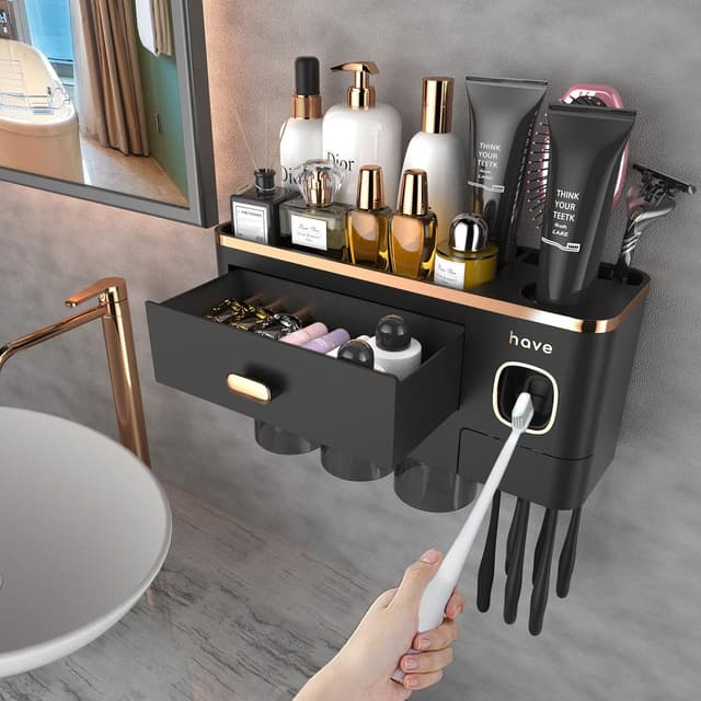 Imagen de iHave Toothbrush Holder Wall Mounted with Dispenser en OfertitasTOP