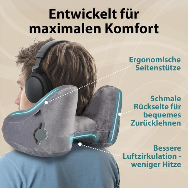 Detalle de FLOWZOOM Air Nackenkissen Größe M Reisekissen ✈