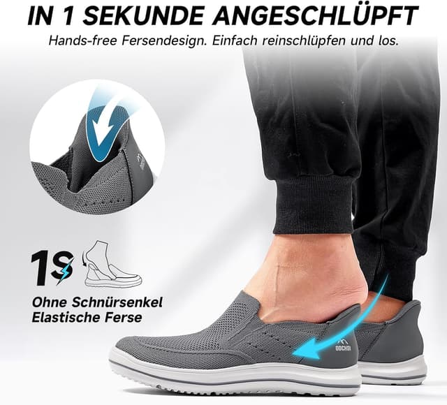 Thumbnail 2 de ODCKOI Baskets Hommes Enfiler Sans Lacets