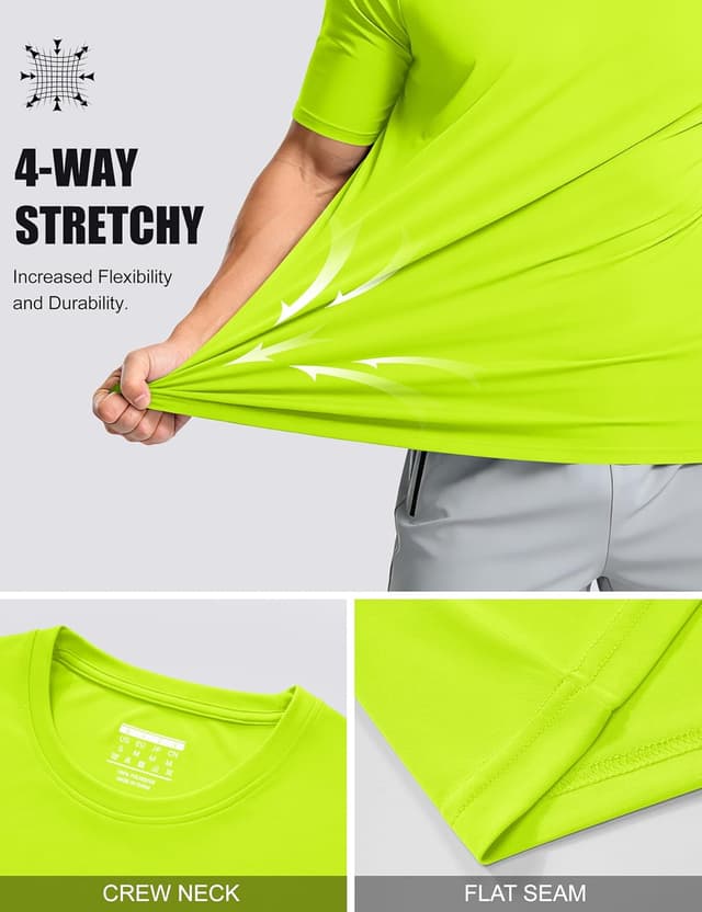 Detalle 2 de MAGCOMSEN Men’s Short Sleeve UPF 50+ Quick-Dry Workout T-Shirt Rash Guard