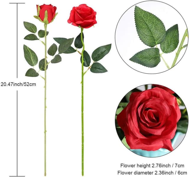 Thumbnail 4 de Hawesome 12PCS Artificial Roses Bouquet for Wedding ⌘