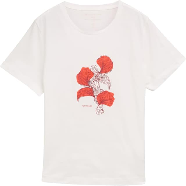Detalle de TOM TAILOR T-Shirt donna 1047837 in cotone biologico (confezione da 1)
