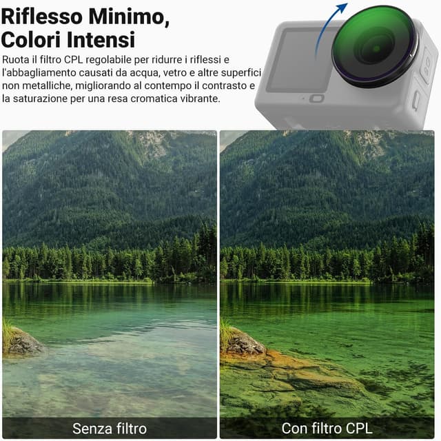 Thumbnail 2 de NEEWER Set filtri CPL + ND (ND8/16/32) per DJI Osmo Action 6, confezione da 4 con polarizzatore circolare regolabile