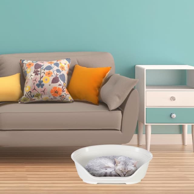 Detalle de Ferplast Siesta Deluxe Cuccia extra small per cani e gatti, 100% plastica riciclata, lavabile e antiscivolo (49 x 36 x 17,5 cm) - Verde