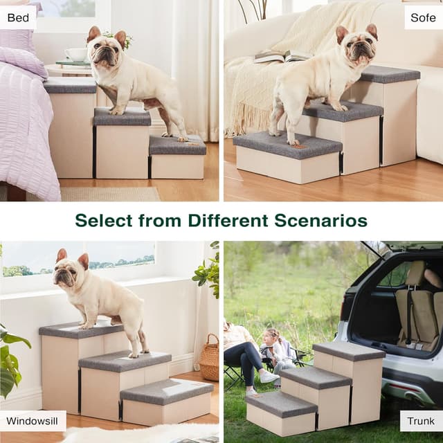 Thumbnail 5 de Love's cabin Dog Stairs 18" H for Beds