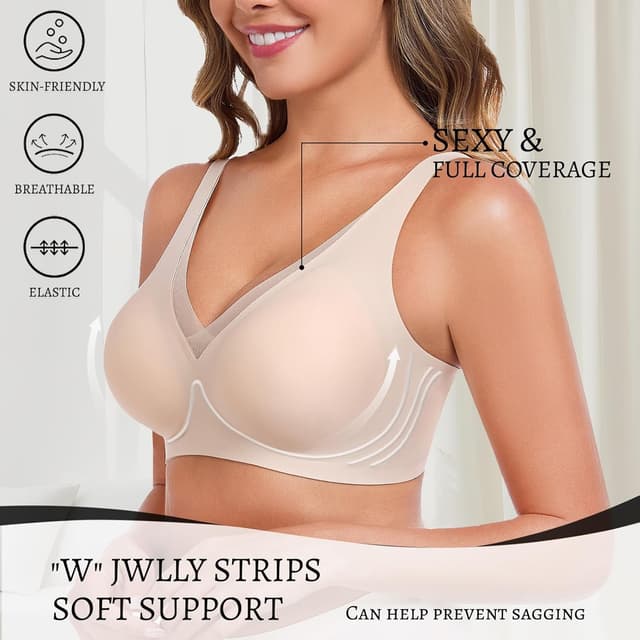 Detalle 2 de JOYTREE Glatter Damen BH Tiefen V-Ausschnitt