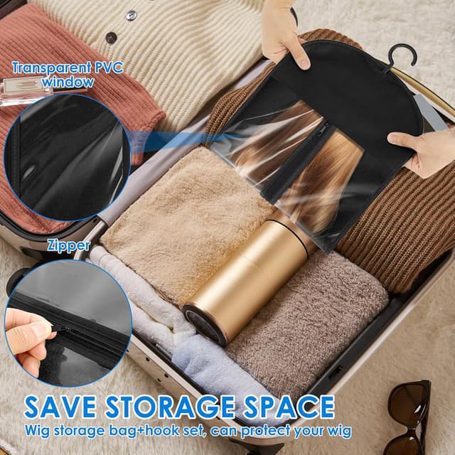 Thumbnail 5 de KTCINA 12-piece Hair Extensions Storage Bag Set (60cm) with Hanger