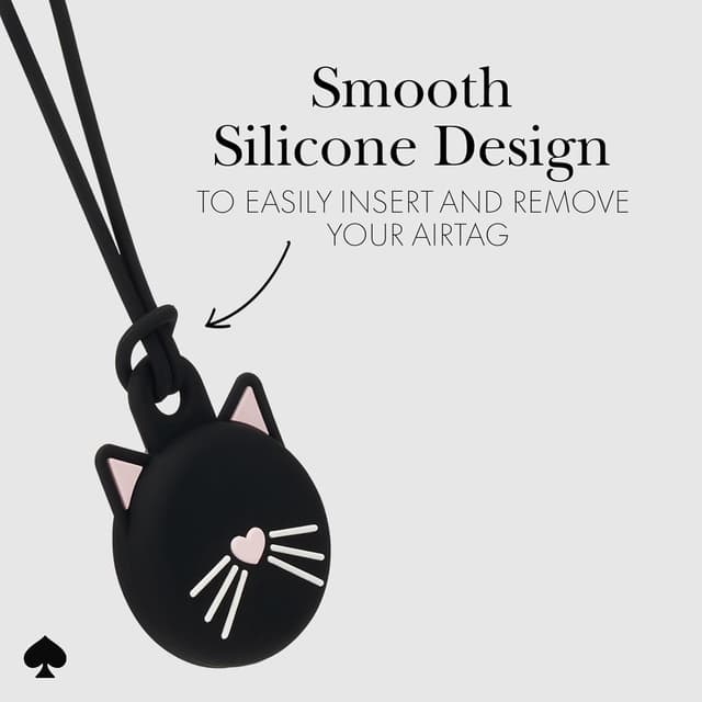 Detalle 2 de kate spade new york AirTag Holder Black Cat