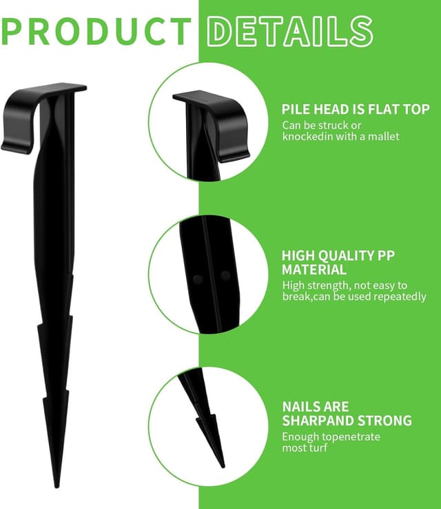 Detalle de Wzzy Gurden 50-pack AquaPEG ground securing pegs for drip irrigation line & soaker hose